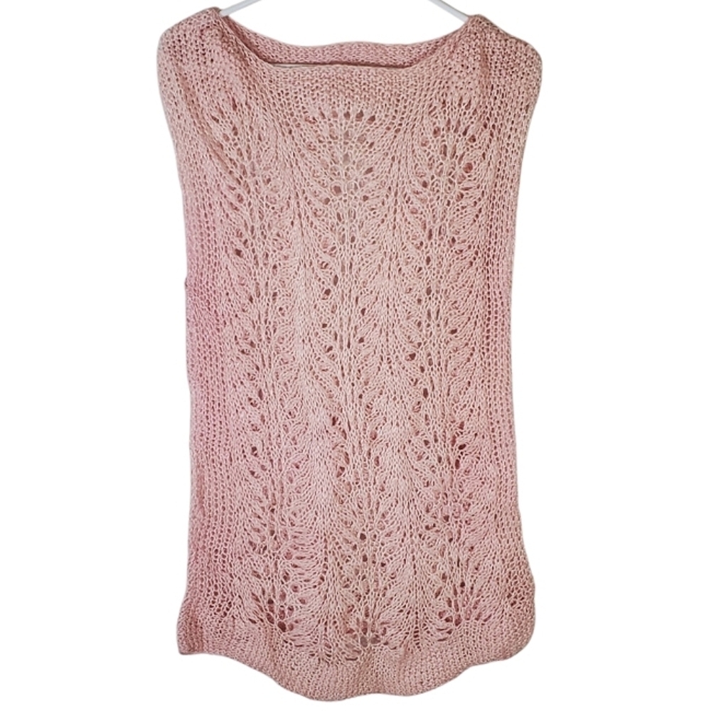 7375 * Handmade Vintage Crochet Sleeveless Top Pink Size Unknown